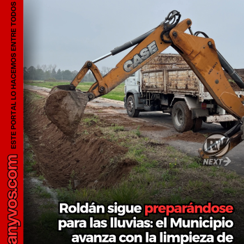 Roldán se prepara para las lluvias: el Municipio refuerza canales y desagües ante El Niño